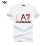 ea7 slim fit cotton printed t-shirt rainbow ea7 white